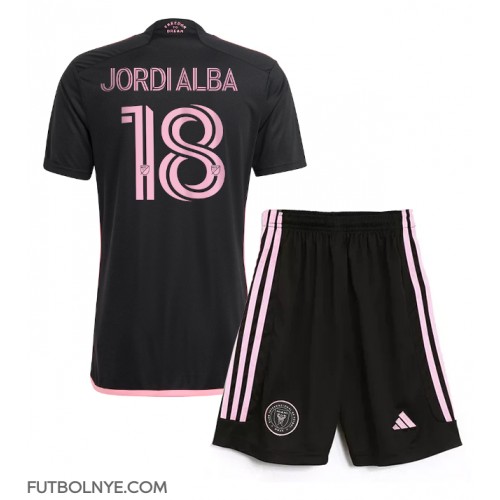 Camiseta Inter Miami Jordi Alba #18 Visitante Equipación para niños 2024-25 manga corta (+ pantalones cortos)